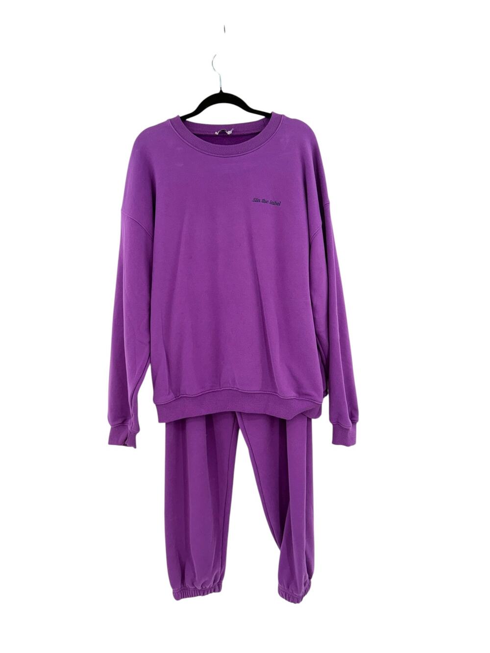 SLA The Label Plum Oversized Sweatshirt Jogger Matching Set Purple S M